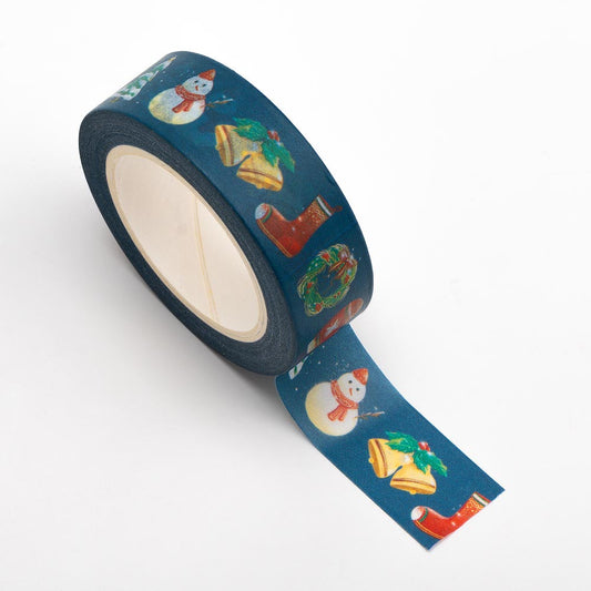 Christmas Theme Adhesive Washi Tape 15mm 10 Metre Reel