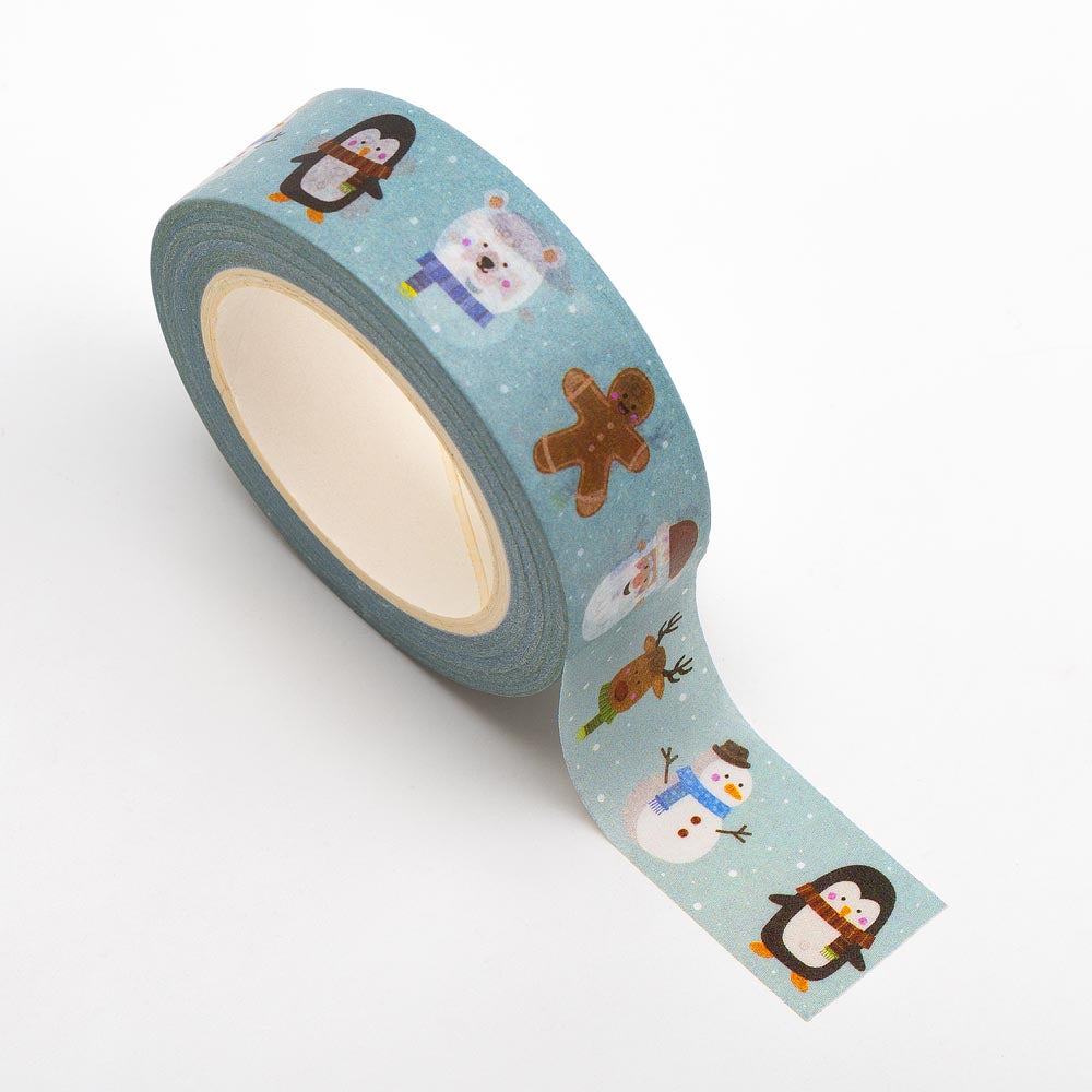Cute Christmas Adhesive Washi Tape 15mm 10 Metre Reel