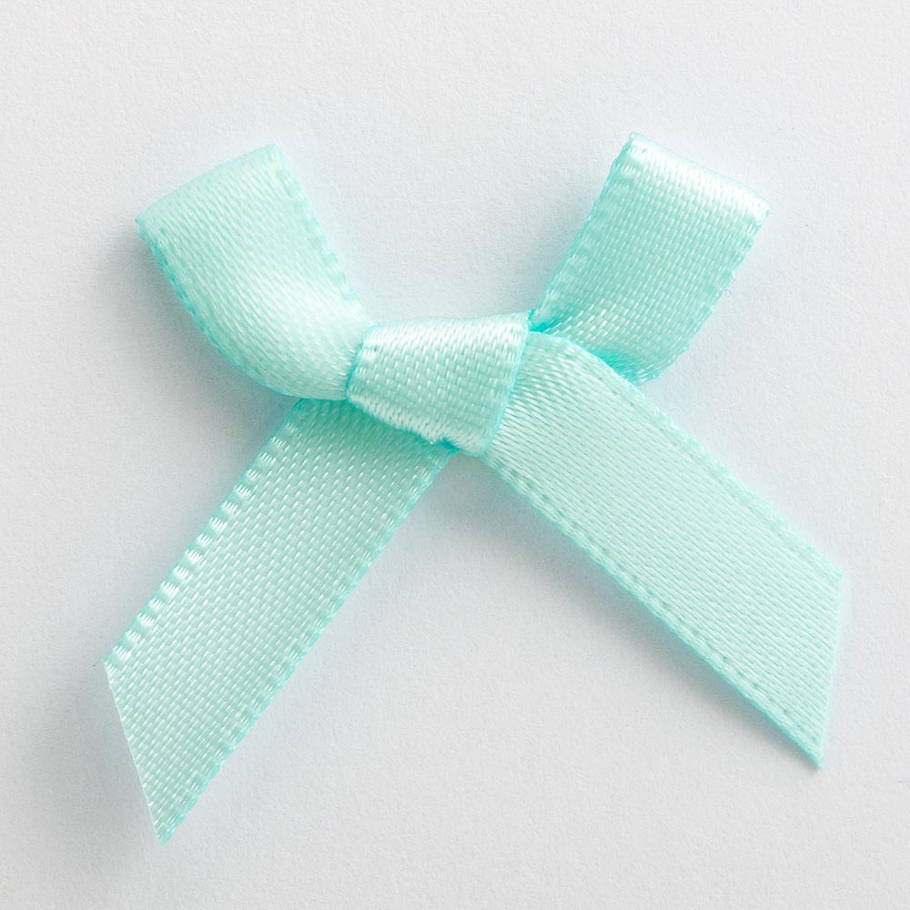 Duck Egg 3cm Pre-Tied Satin Bows