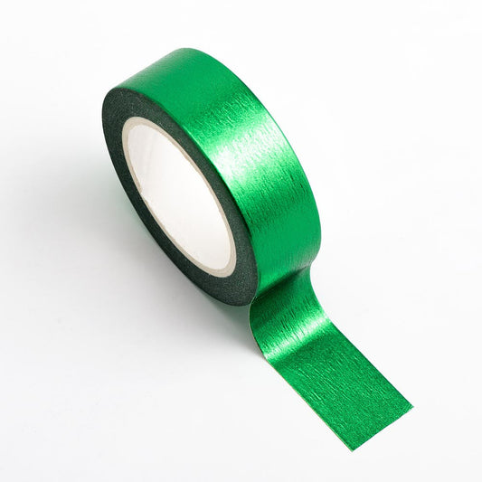 Emerald Foil Adhesive Washi Tape 15mm 10 Metre Reel