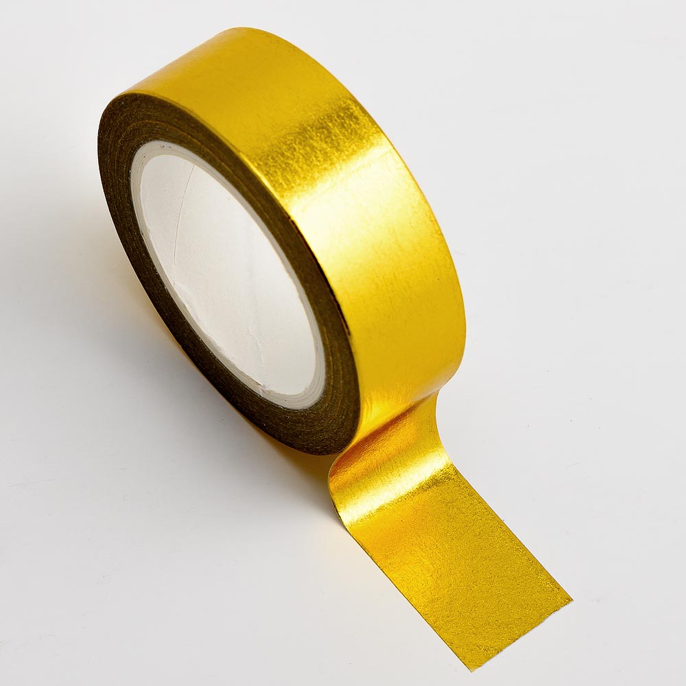 Gold Foil Adhesive Washi Tape 15mm 10 Metre Reel