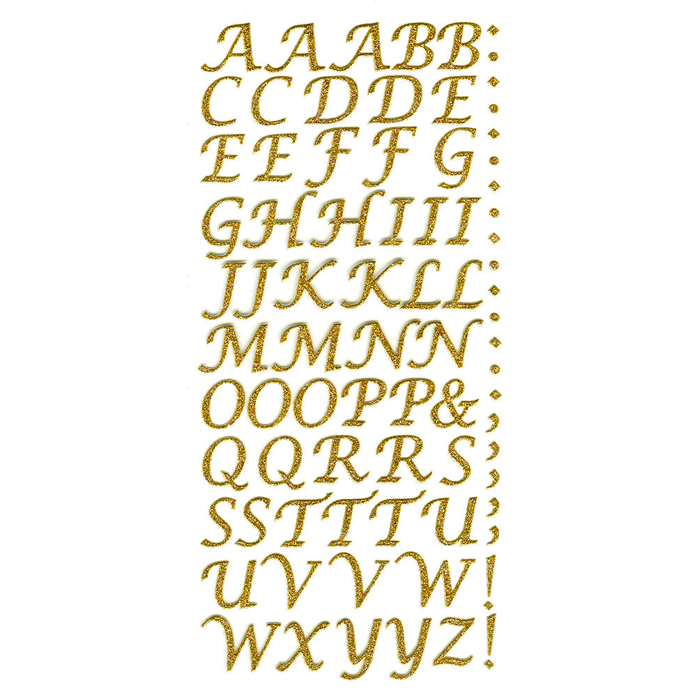 Reflective Sticker Letters Gold Gold Script Self Adhesive Glitter Letters – Perfect Tables