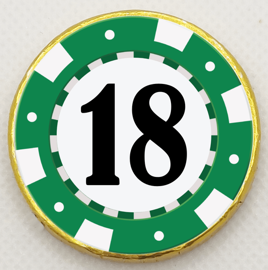 Personalised Green Poker Chip - Chocolate Coin