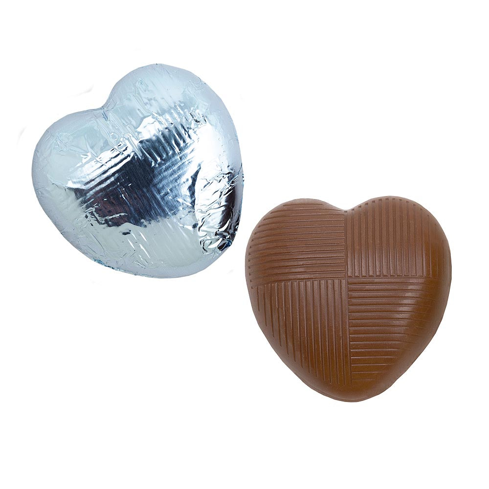 Blue Milk Chocolate Foiled Hearts