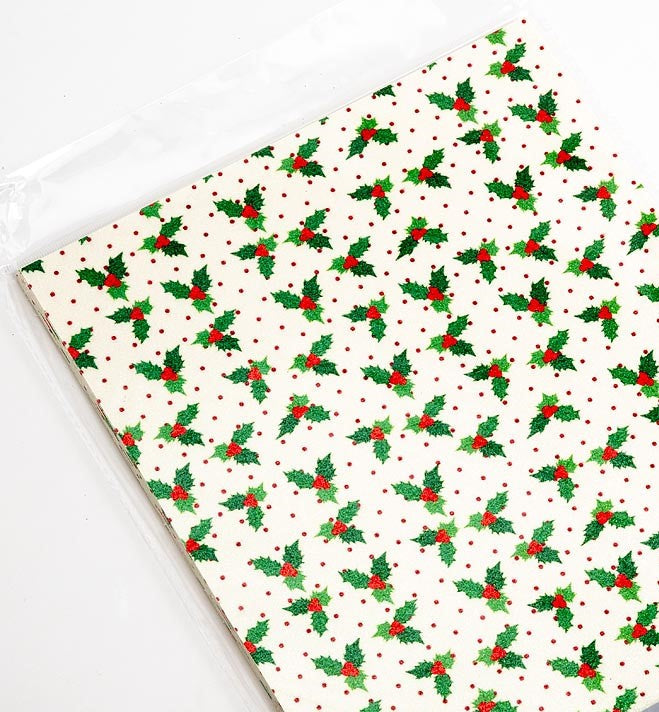 Holly A4 Glitter Card 250gsm - Perfect Tables