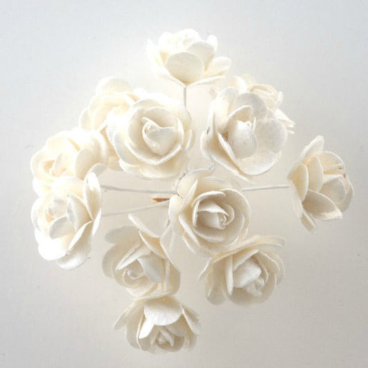 Off White Paper Tea Roses Bunch of 12