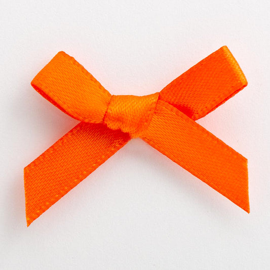 Orange 3cm Pre-Tied Satin Bows