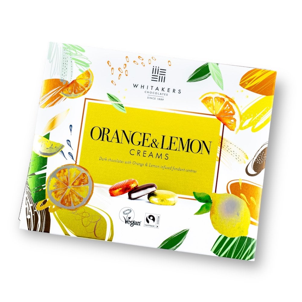 Whitakers Orange & Lemon Mix Fondant Creams Gift Box Dark Chocolate