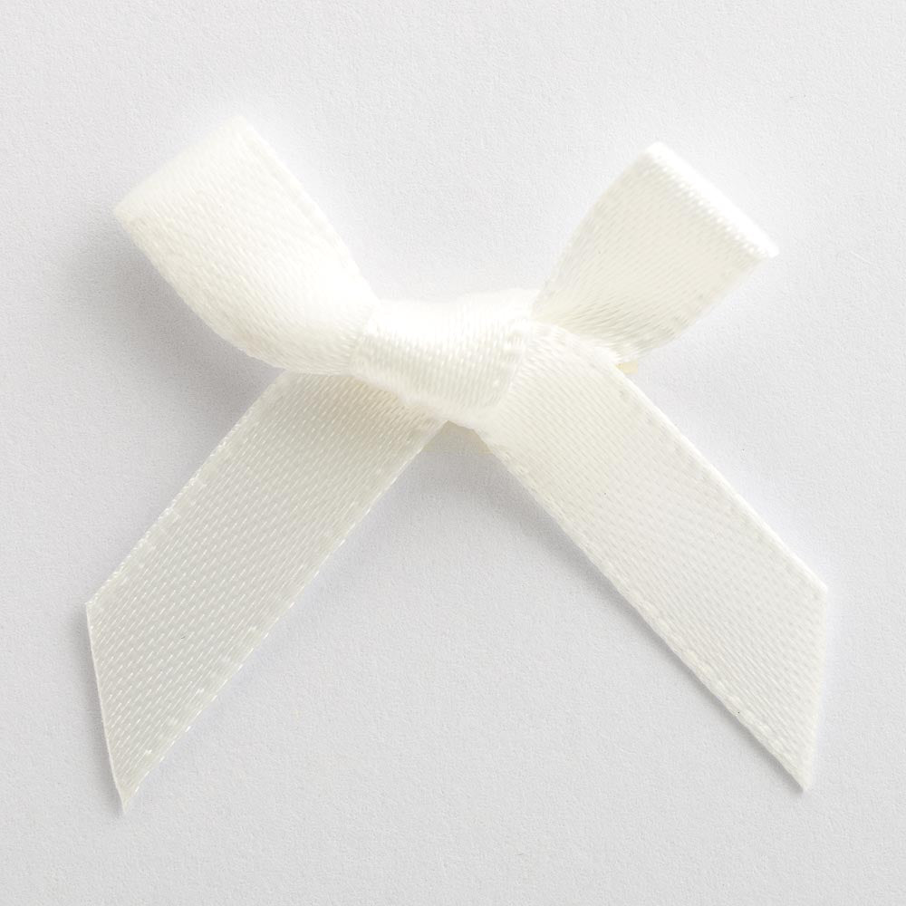 Pale Ivory 3cm Pre-Tied Satin Bows
