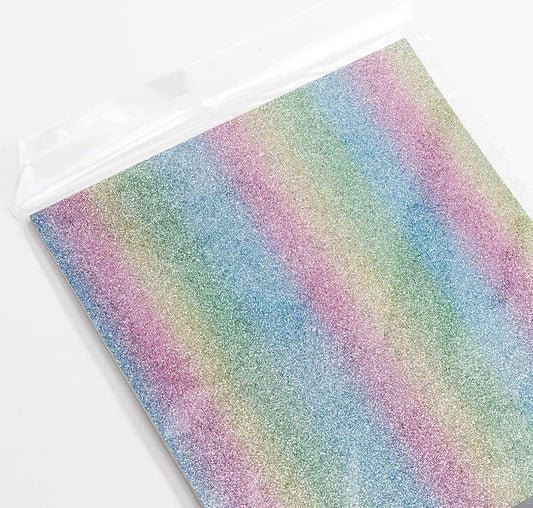 Pastel Rainbow A4 Glitter Card 250gsm Per Sheet