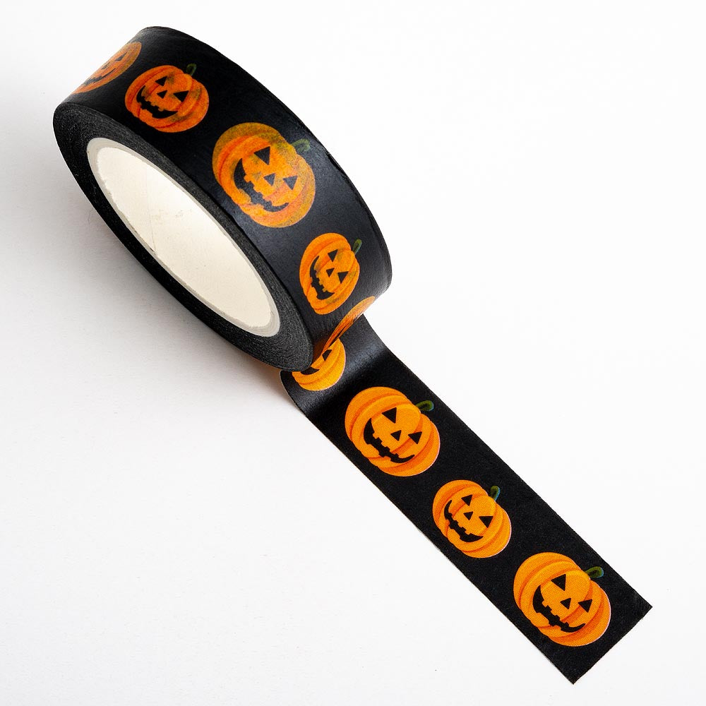 Pumpkins Adhesive Washi Tape 15mm 10 Metre Reel - Perfect Tables
