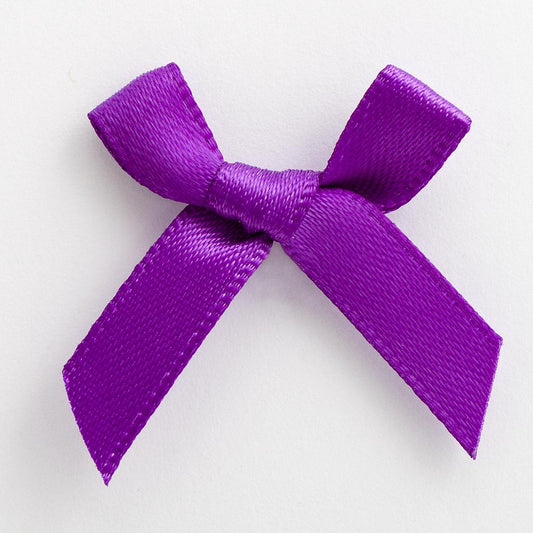 Purple 3cm Pre-Tied Satin Bows