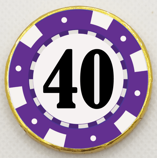 Personalised Purple Poker Chip - Chocolate Coin