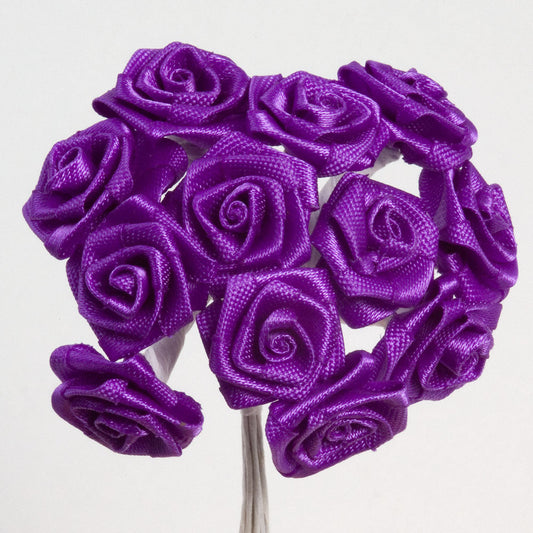Purple Ribbon Roses Bunch of 12