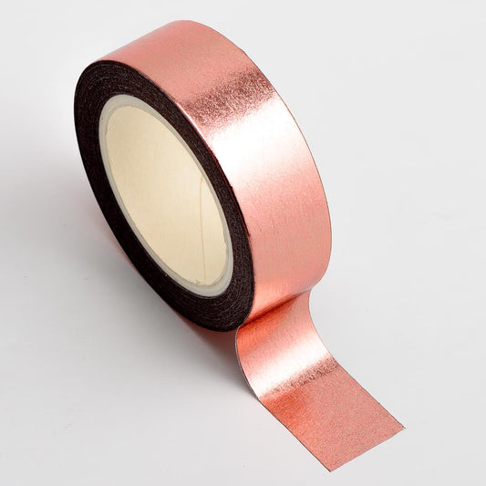 Rose Gold Foil Adhesive Washi Tape 15mm 10 Metre Reel