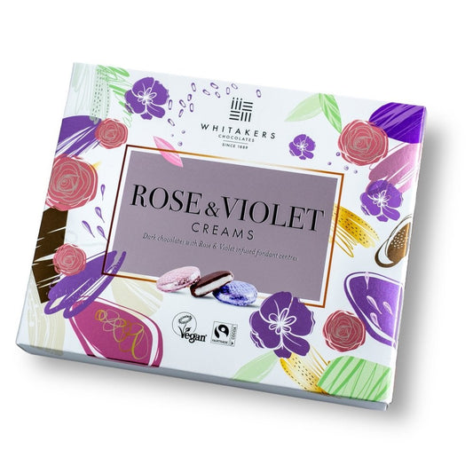 Dark Chocolate Fondant Cream Gift Box - Rose & Violet Mix