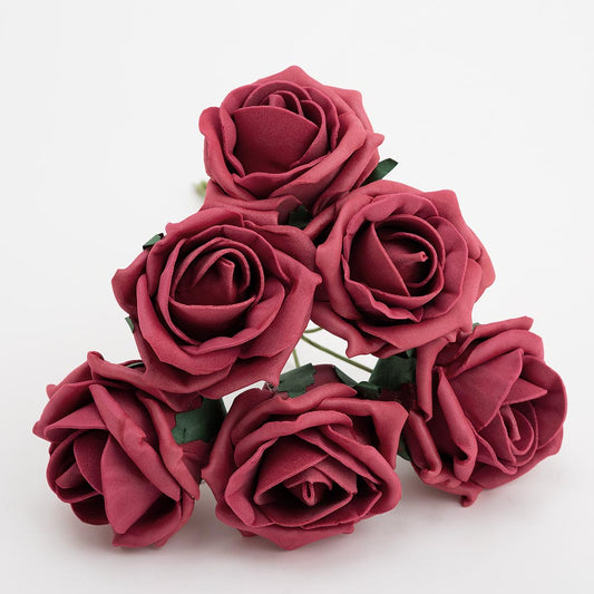 Scarlet 5cm Foam Roses Bunch of 6