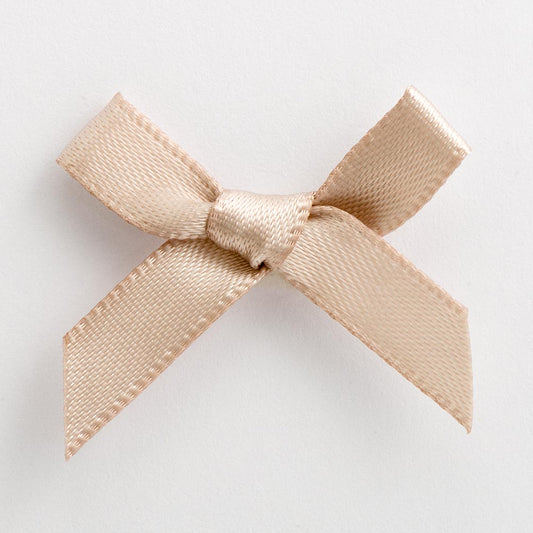 Taupe 3cm Pre-Tied Satin Bows