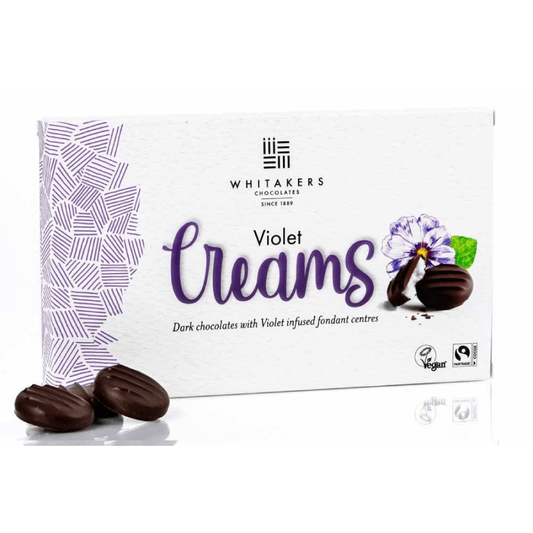 Whitakers Violet Fondant Creams Gift Box Dark Chocolate