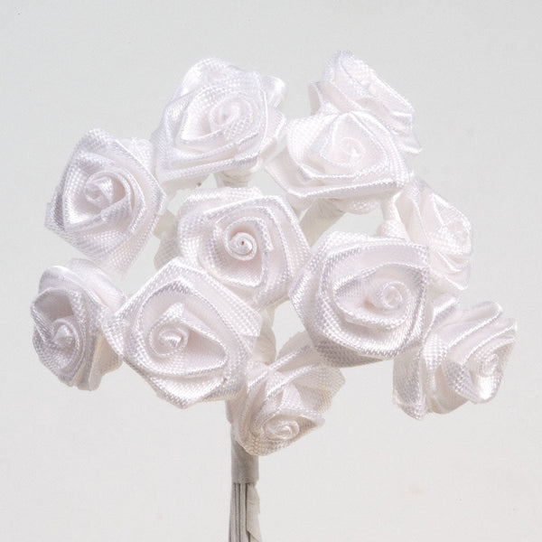 White Ribbon Roses Bunch of 12 - Perfect Tables