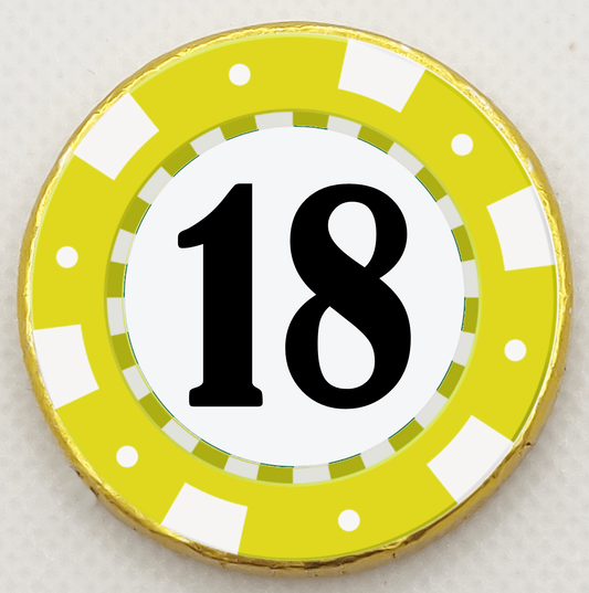 Personalised Yellow Poker Chip - Chocolate Coin